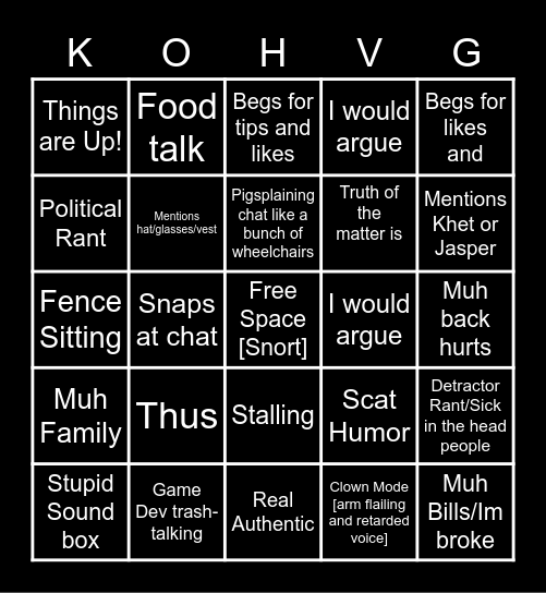 Dsp Prestream Bingo Card