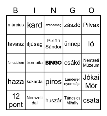 Március 15. Bingo Card