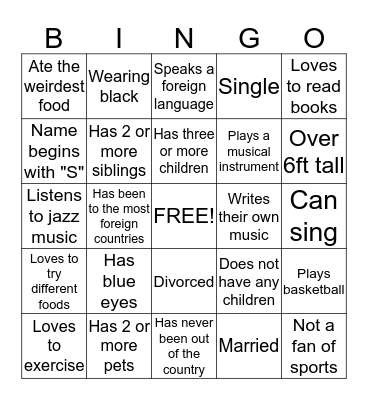 MRT BINGO Card