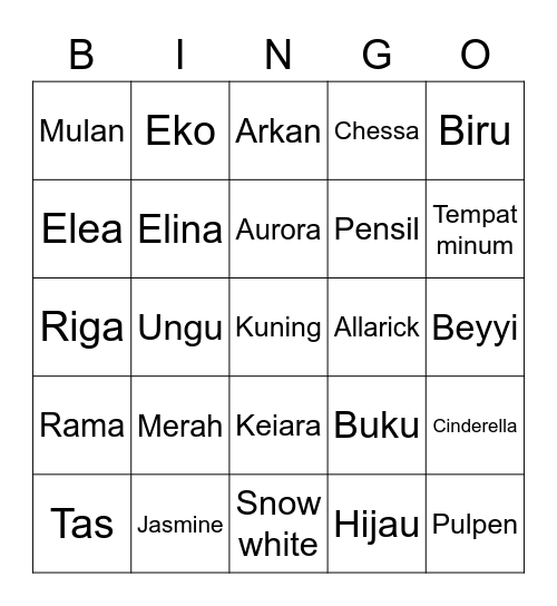RAMA Bingo Card