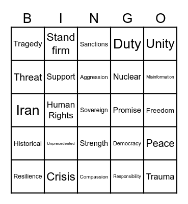 Western Lingo Bingo Card