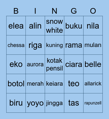 punya elea Bingo Card