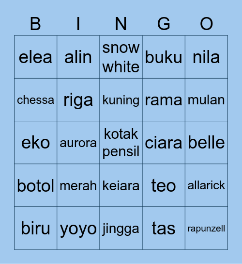 punya elea Bingo Card