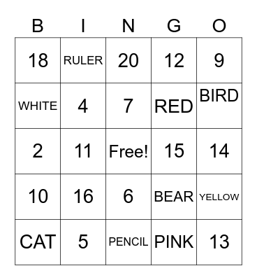 BINGO TIME! Bingo Card