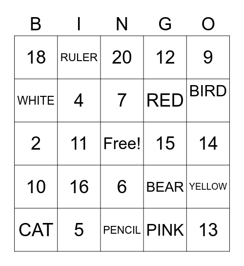 BINGO TIME! Bingo Card