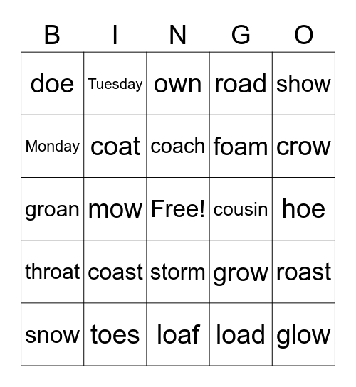 Unit 13 Week 1 Bingo Card