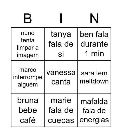 bingo bb Bingo Card