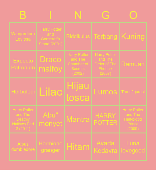 AGUNG Bingo Card