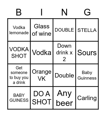 Brum Pub Bingo Card