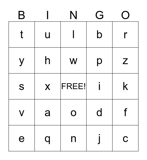 Wild Card Bingo Card