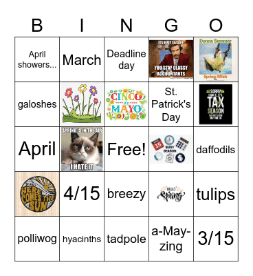 MARCHing into Spring Busy Season Bingo Card