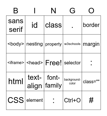 HTML Bingo Card