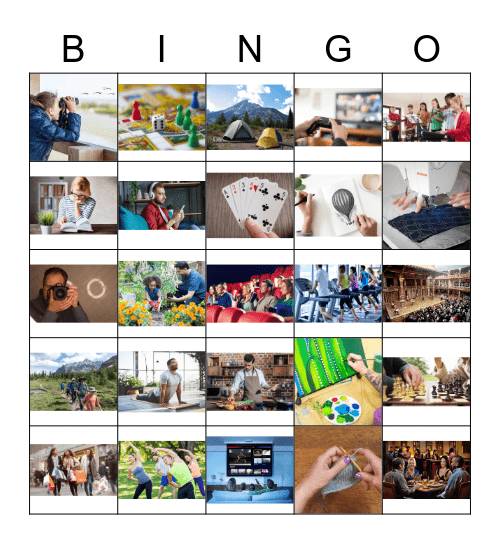 Hobbies and Pastimes Bingo Card