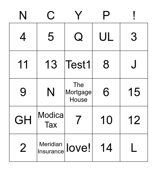 BUSINESS BINGO BASH Bingo Card