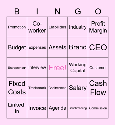 Women In Business Bingo Card