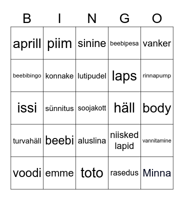 BEEBIBINGO Card