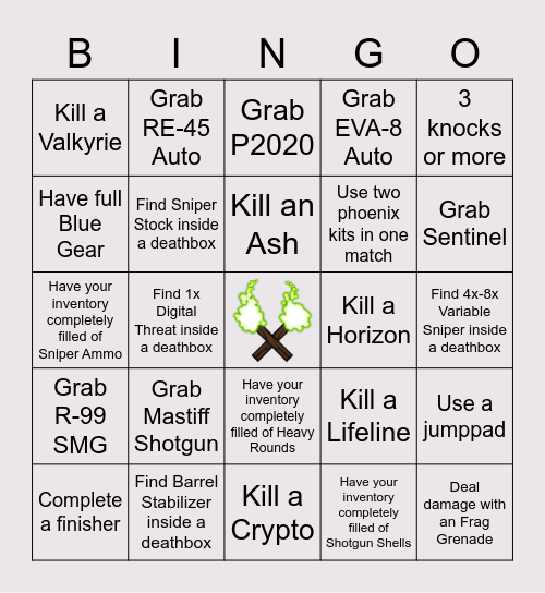 Apex Legends Bingo Card
