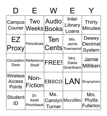 Freshman Orientation Bingo Card