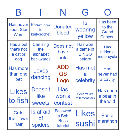 QS Speed Dating BINGO - Team 2 Bingo Card