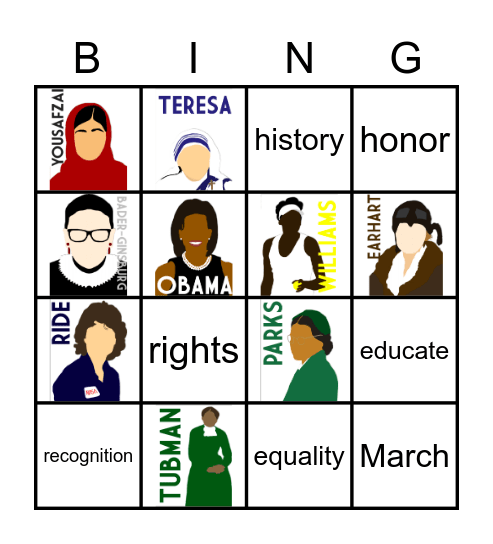 Womens History Bingo Card