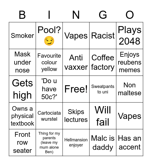 Comms bingo Card
