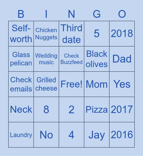 No bingo no bango Bingo Card