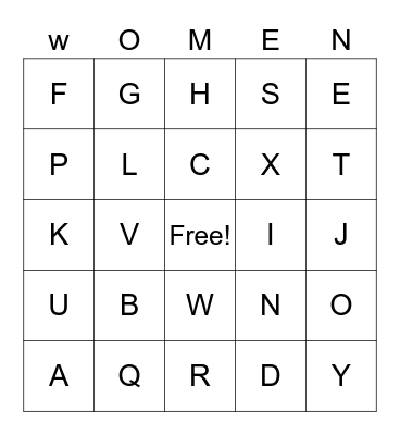 Women's History Month - Sharpe Mixer Bingo Card