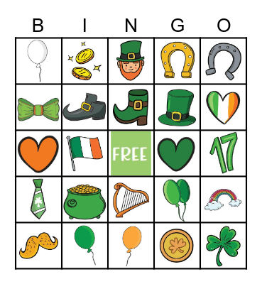 St. Patrick's Day Bingo Card