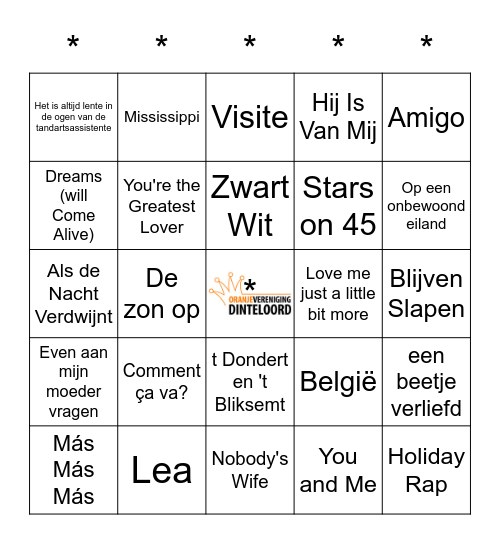 SWiNGO! Bingo Card