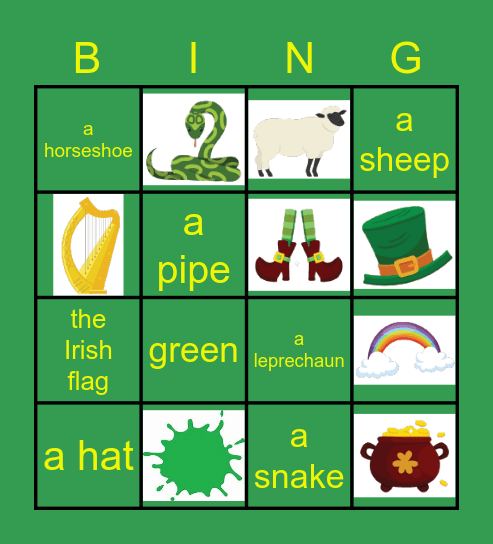 Happy Saint Patrick's Day Bingo Card