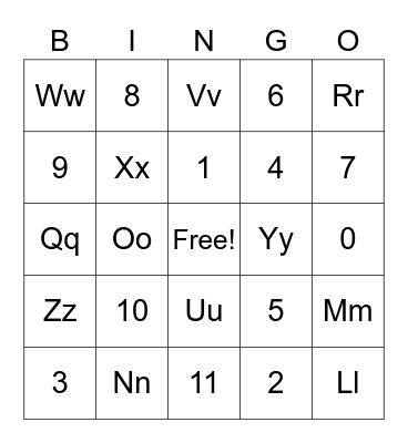 Place Paw Print Bingo Card