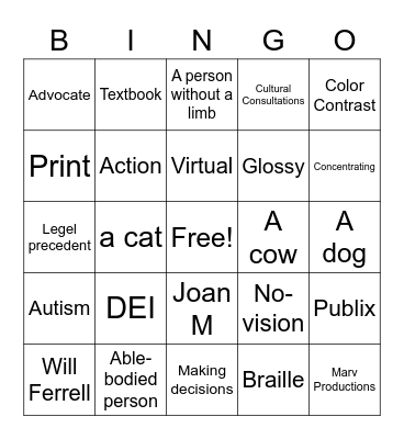 Accessibility in Marketing Bingo Card