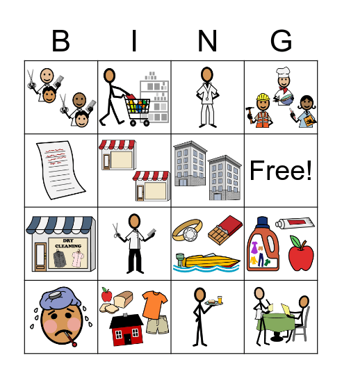 Chapter 1: Goods & Services at Stores Bingo Card