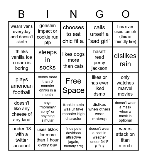 red flag bingo (@/kerflooeykerfuffle) Bingo Card