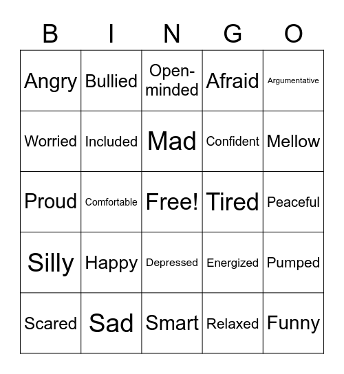 Brain Bingo Card