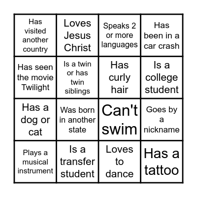 PEOPLE BINGO :D Bingo Card