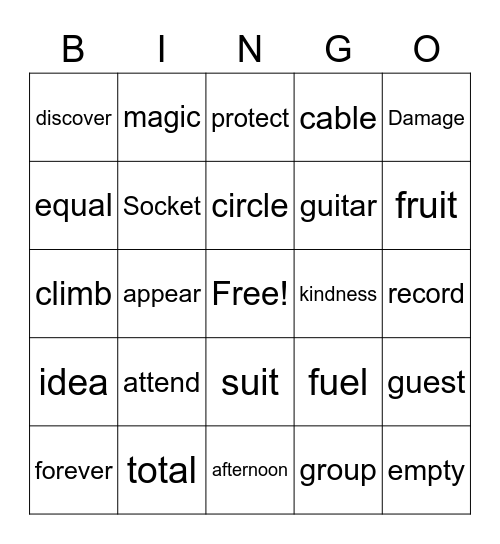 Bingo fun Bingo Card