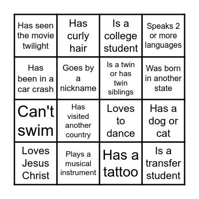 PEOPLE BINGO :D Bingo Card