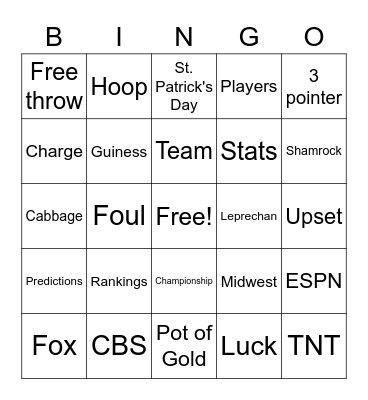 ASML March Madness/St. Patrick's Bingo Card