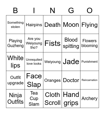 Weiyoung Bingo Card
