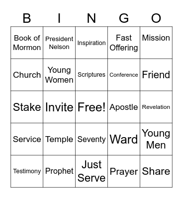 Face To Face Bingo Card