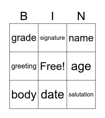 Review Bingo Card