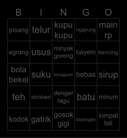 Untitled Bing Bingo Card