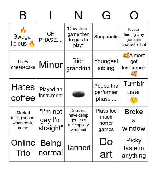 Pezrll Bingo Card