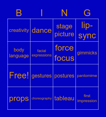 Chapter 2 Vocabulary Bingo Card