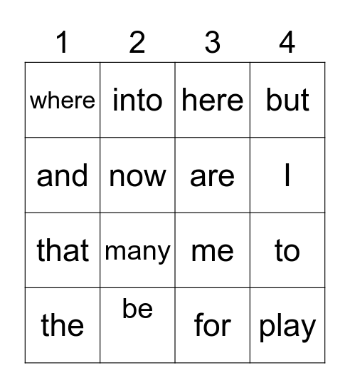 Kdg. Sight words - 1st/2nd sem Bingo Card
