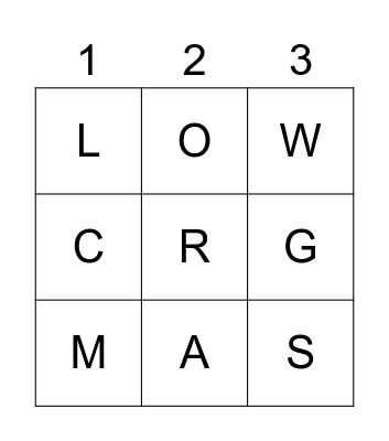 Alphabet Bingo 1 Bingo Card