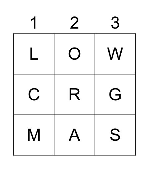 Alphabet Bingo 1 Bingo Card