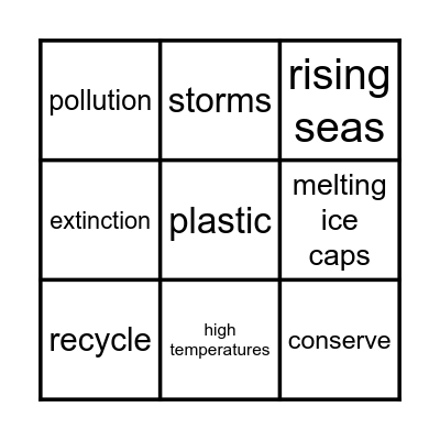 CLIMATE CHANGE Bingo Card