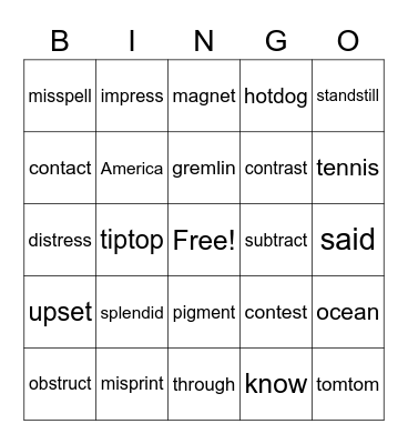 OG Bingo Card